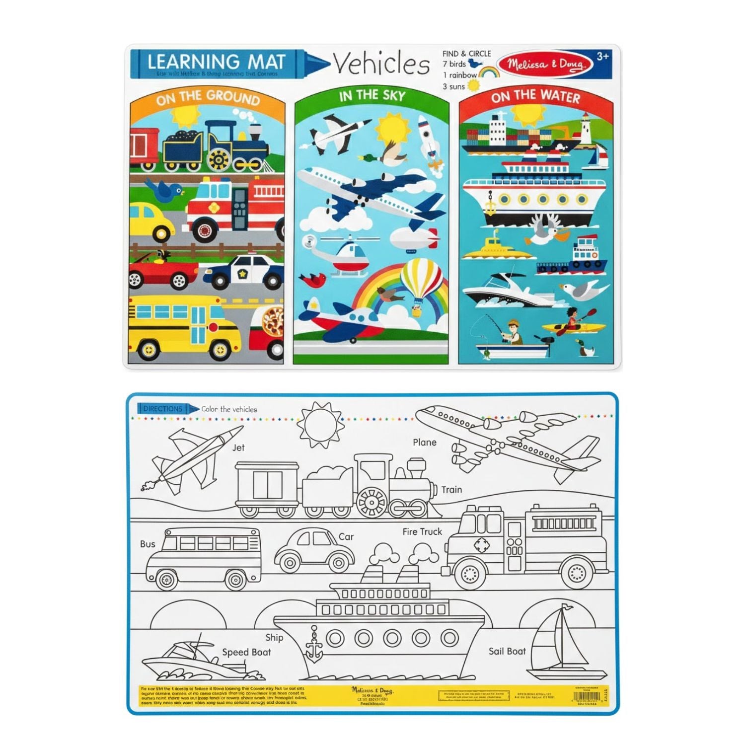 Melissa & Doug Vehicle Learning Mat (Bundle of 6)