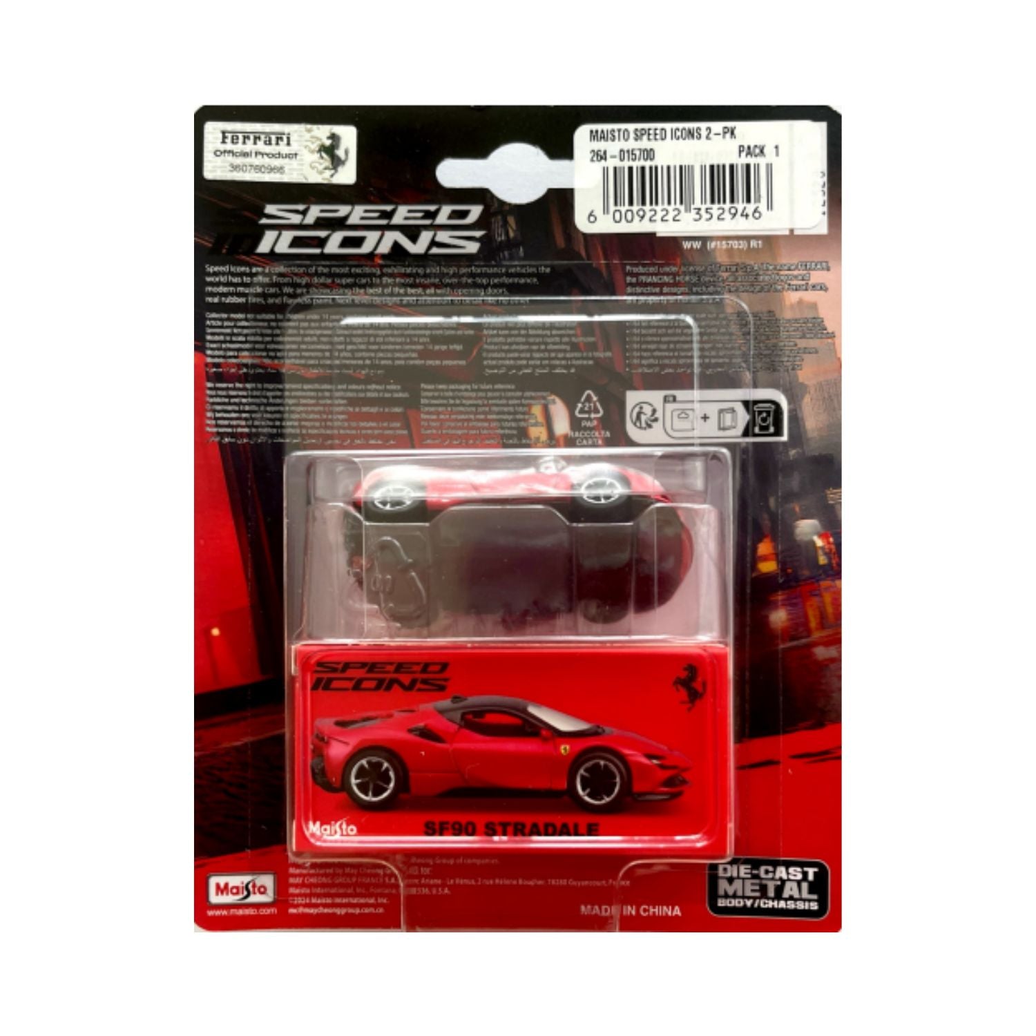 Maisto 1:64 Speed Icons - Ferrari SF90 Stradale (Red)