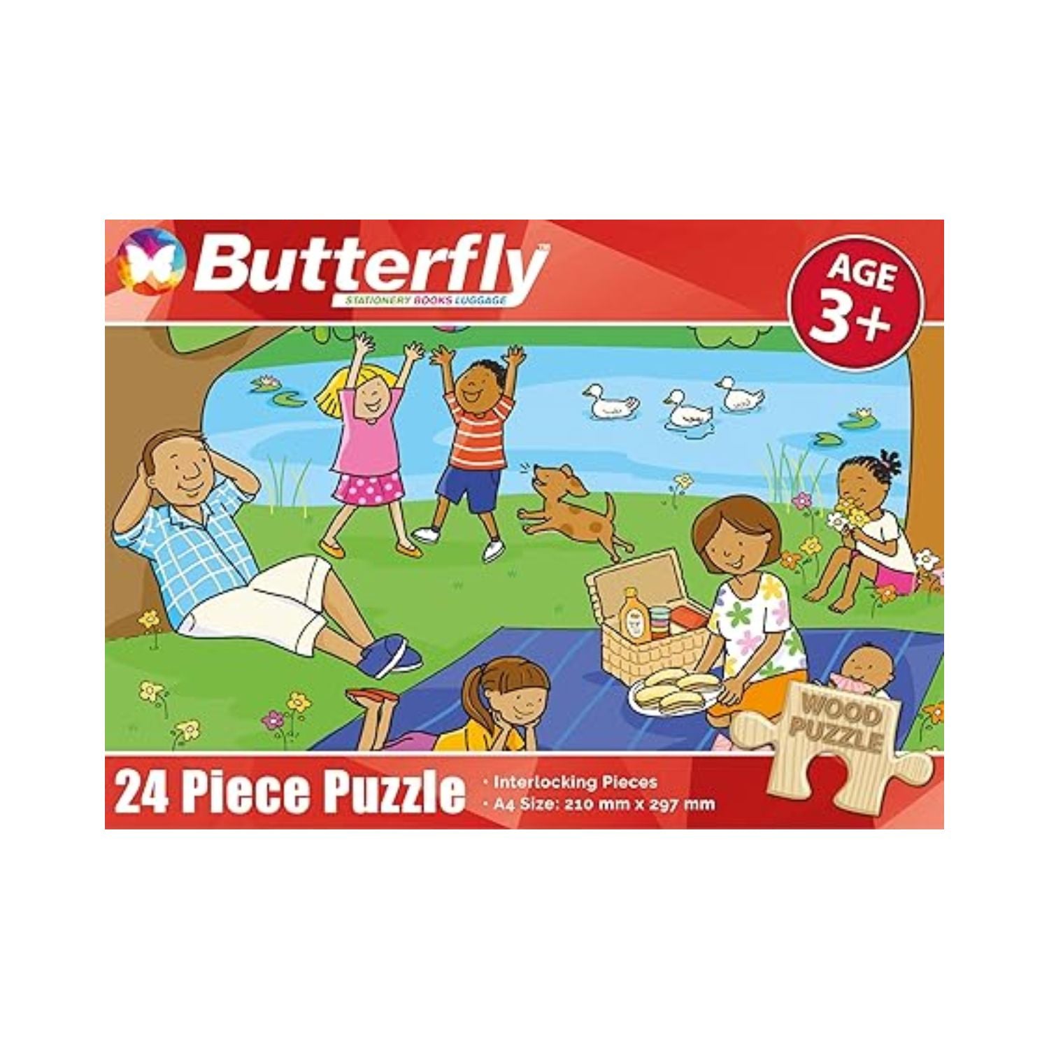 Butterfly A4 My Senses Wooden Puzzle - 24-Piece Set