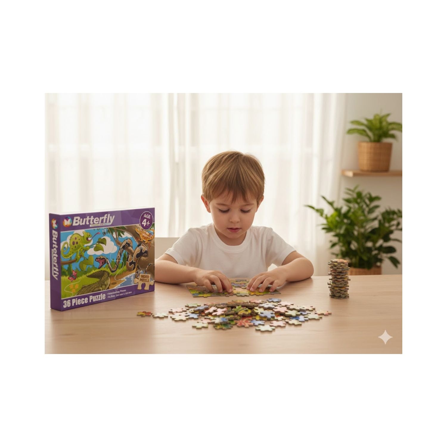 Butterfly A4 Reptiles Wooden Puzzle Set - 36 Pieces