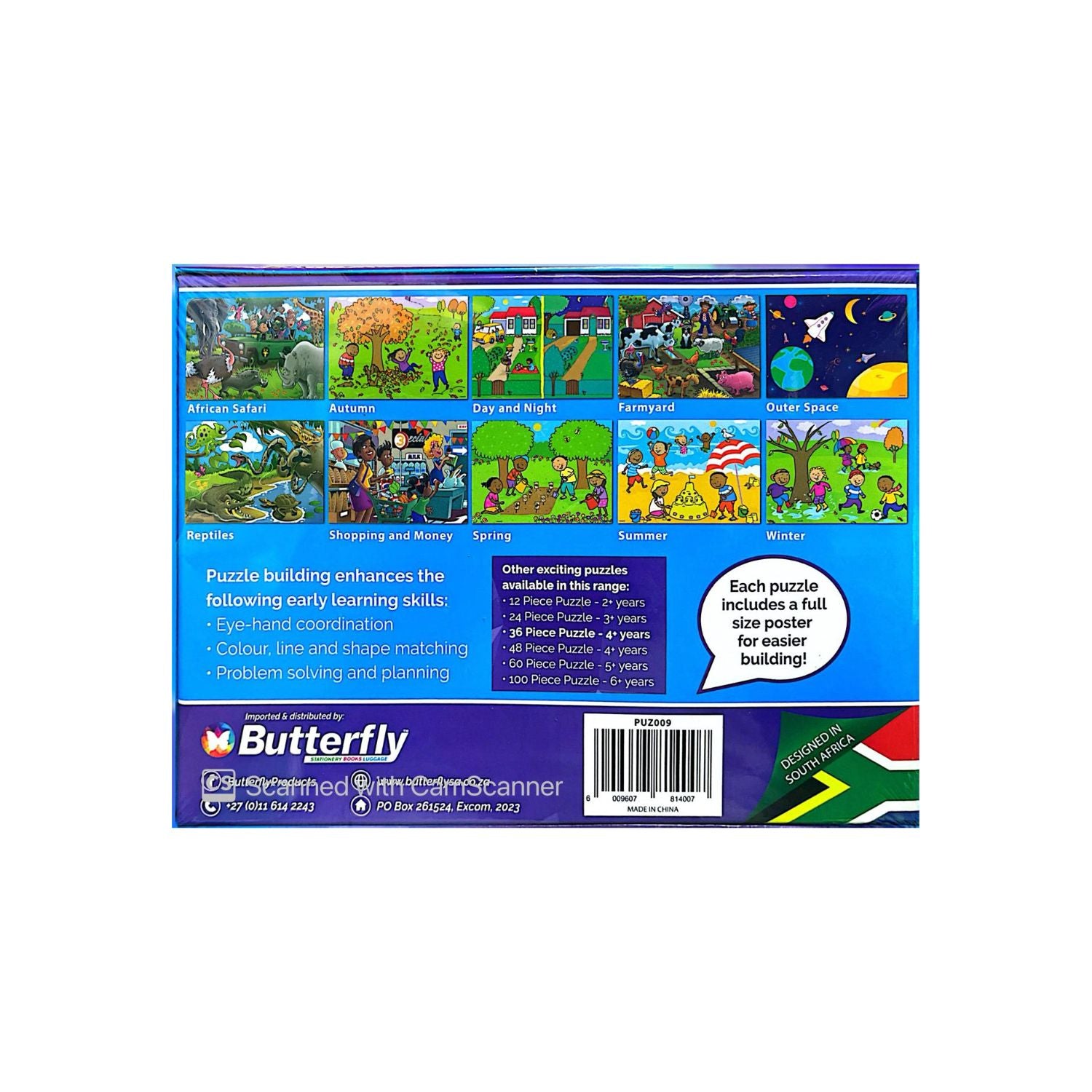 Butterfly A4 Farmyard Wooden Puzzle Set - 36 Pieces