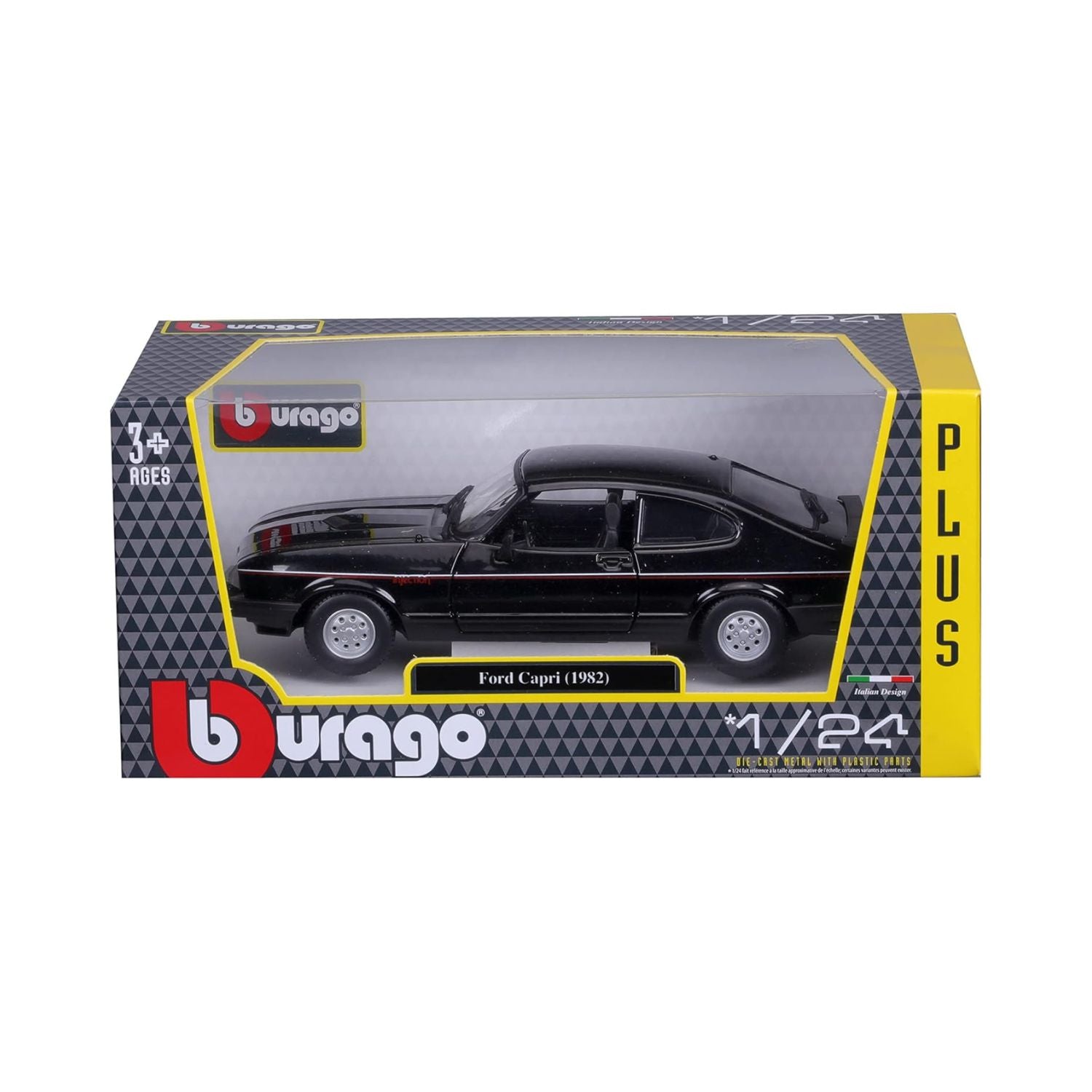 Bburago Scale 1:24 Ford Capri 1982 Diecast Car - Black