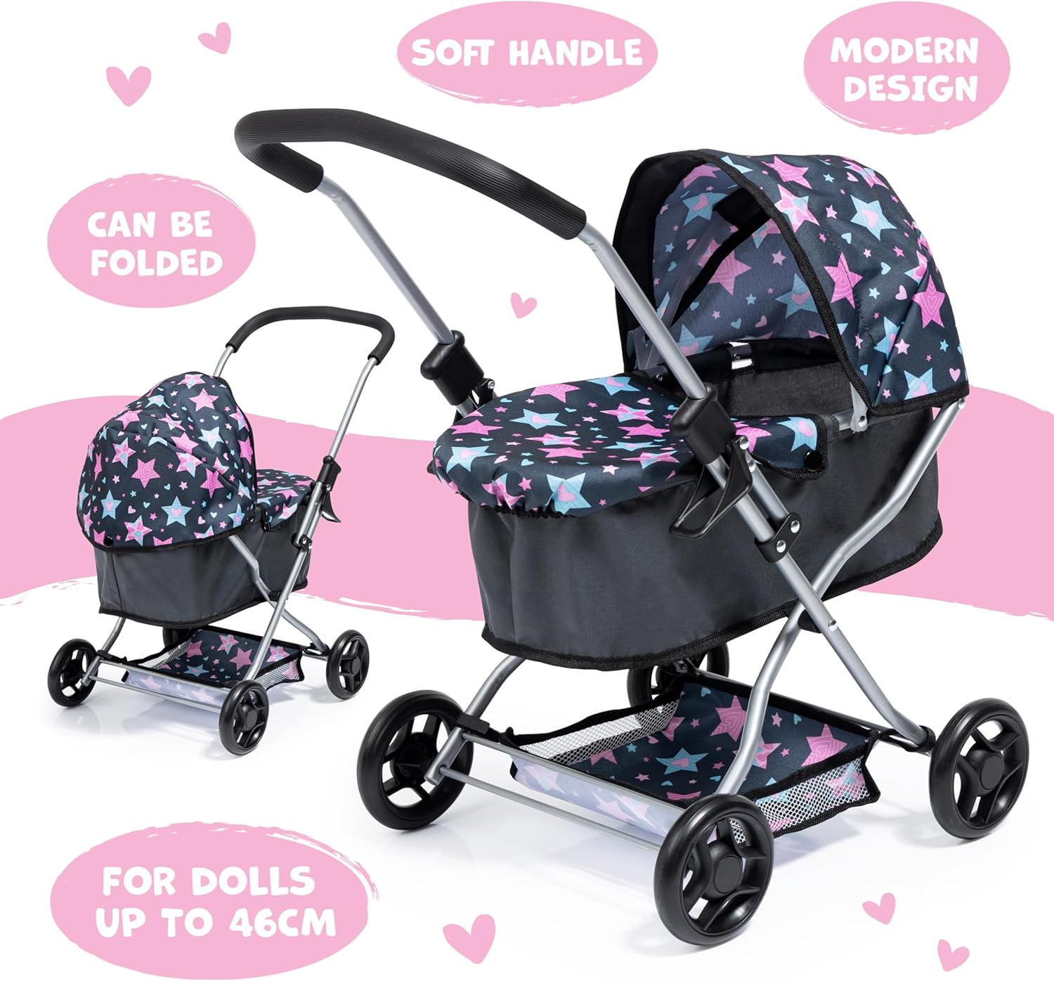 Bayer Cosatto Dolls Pram (Dark Blue) Stars