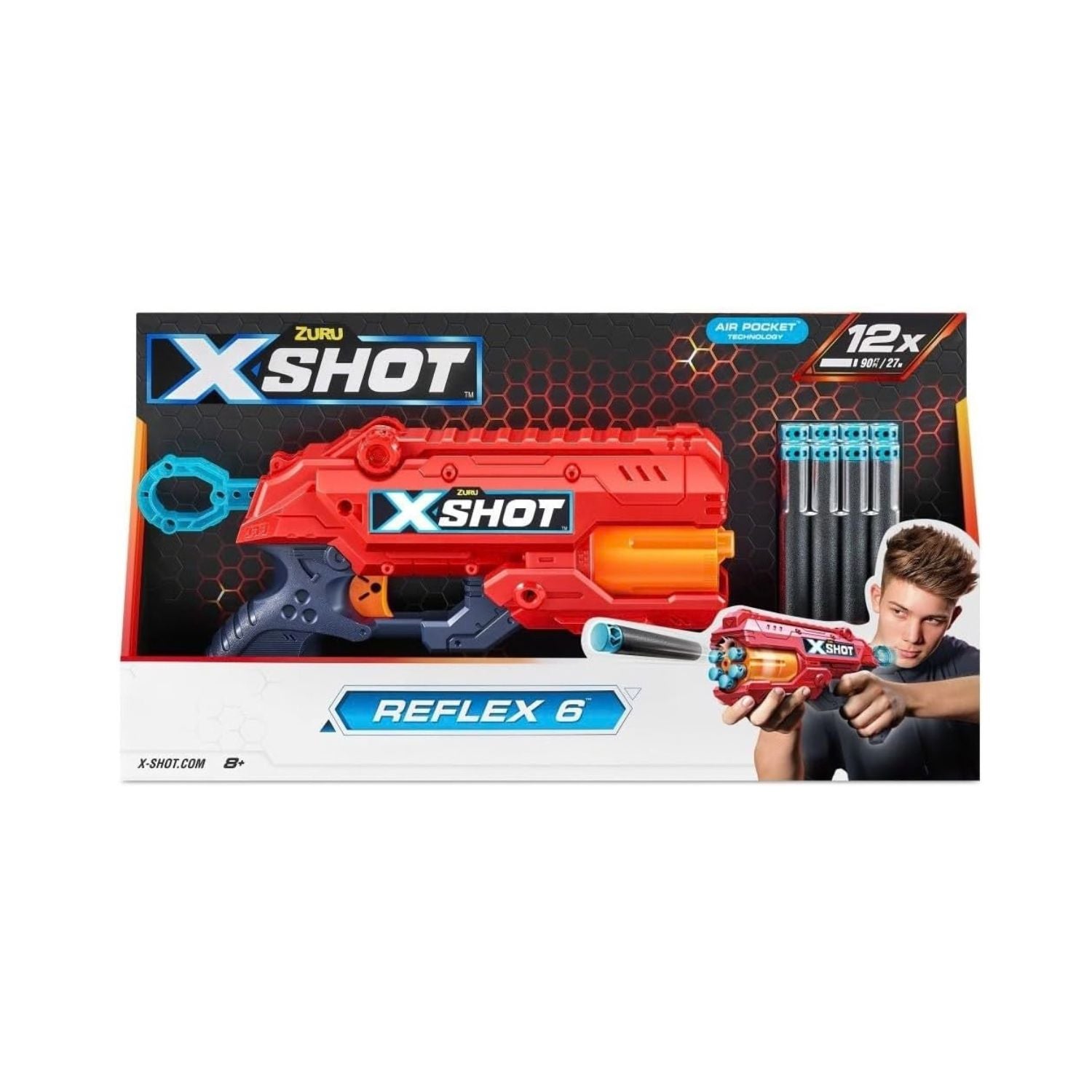 ZURU X-Shot Excel Reflex 6 Rotating Barrel Foam Dart Blaster Toy