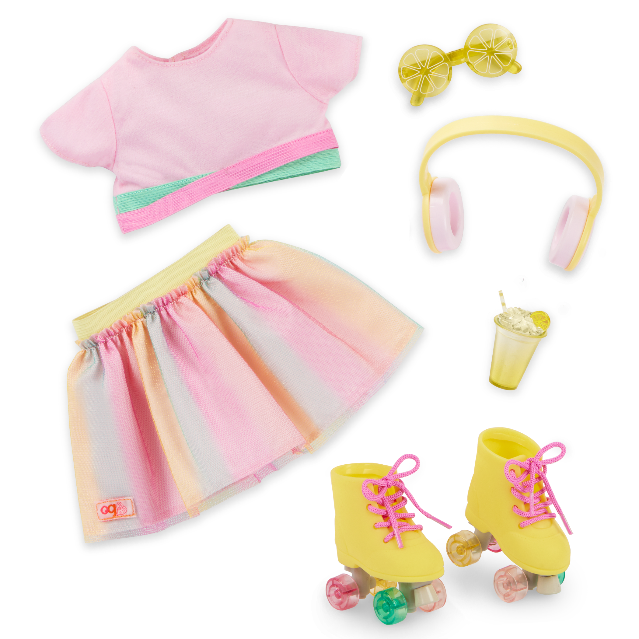 Our Generation Rollerblades & Lemonade - Deluxe Rollerblade Outfit