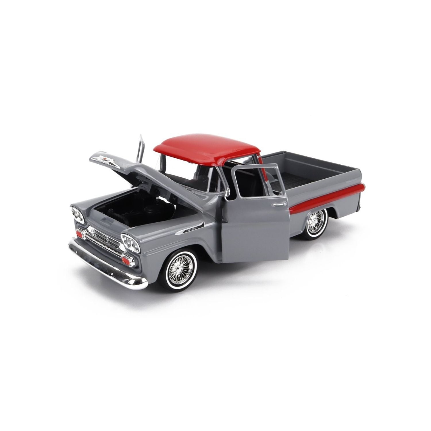 Motormax  1958 Chevy Apache Fleetside Pickup Grey - Scale 1:24