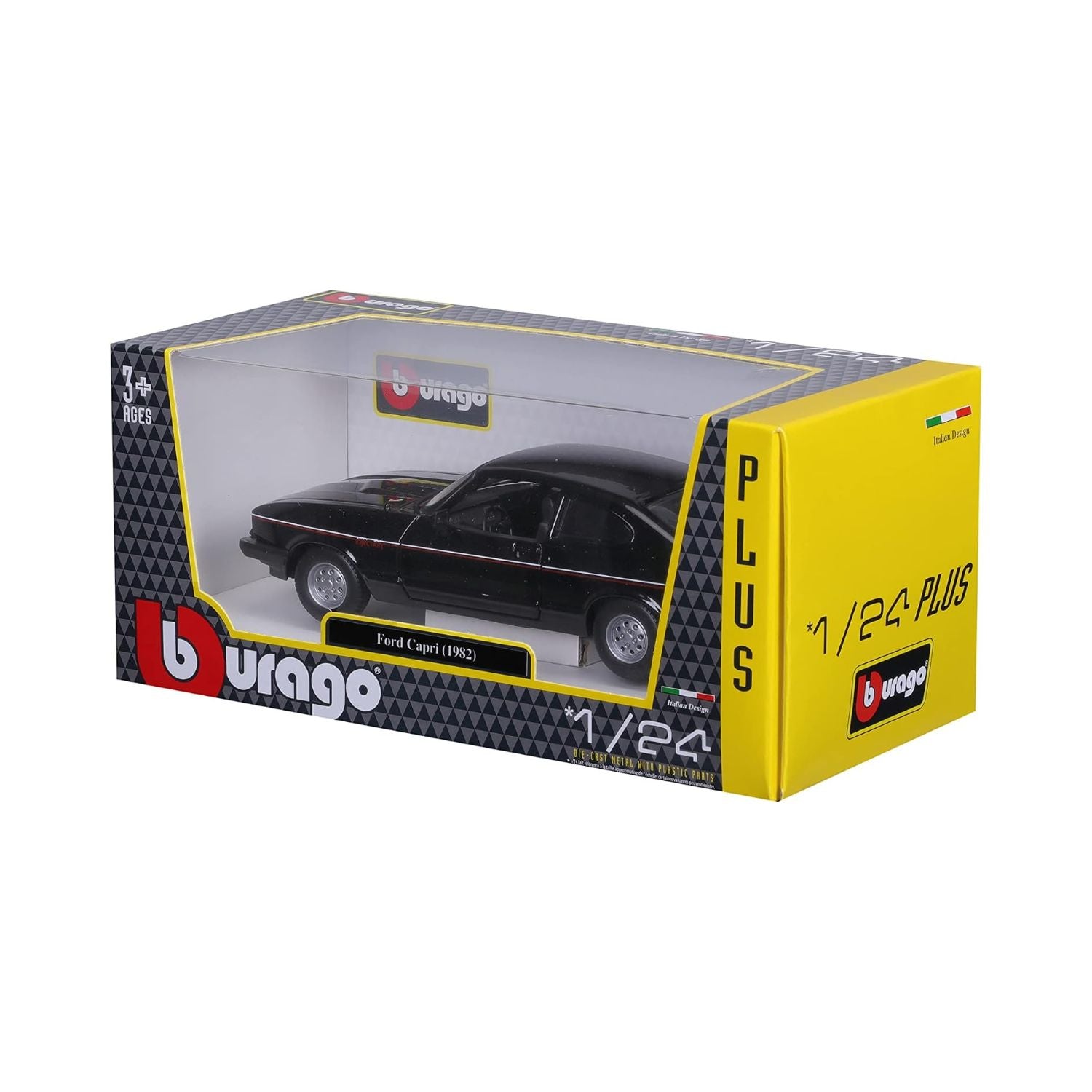 Bburago Scale 1:24 Ford Capri 1982 Diecast Car - Black