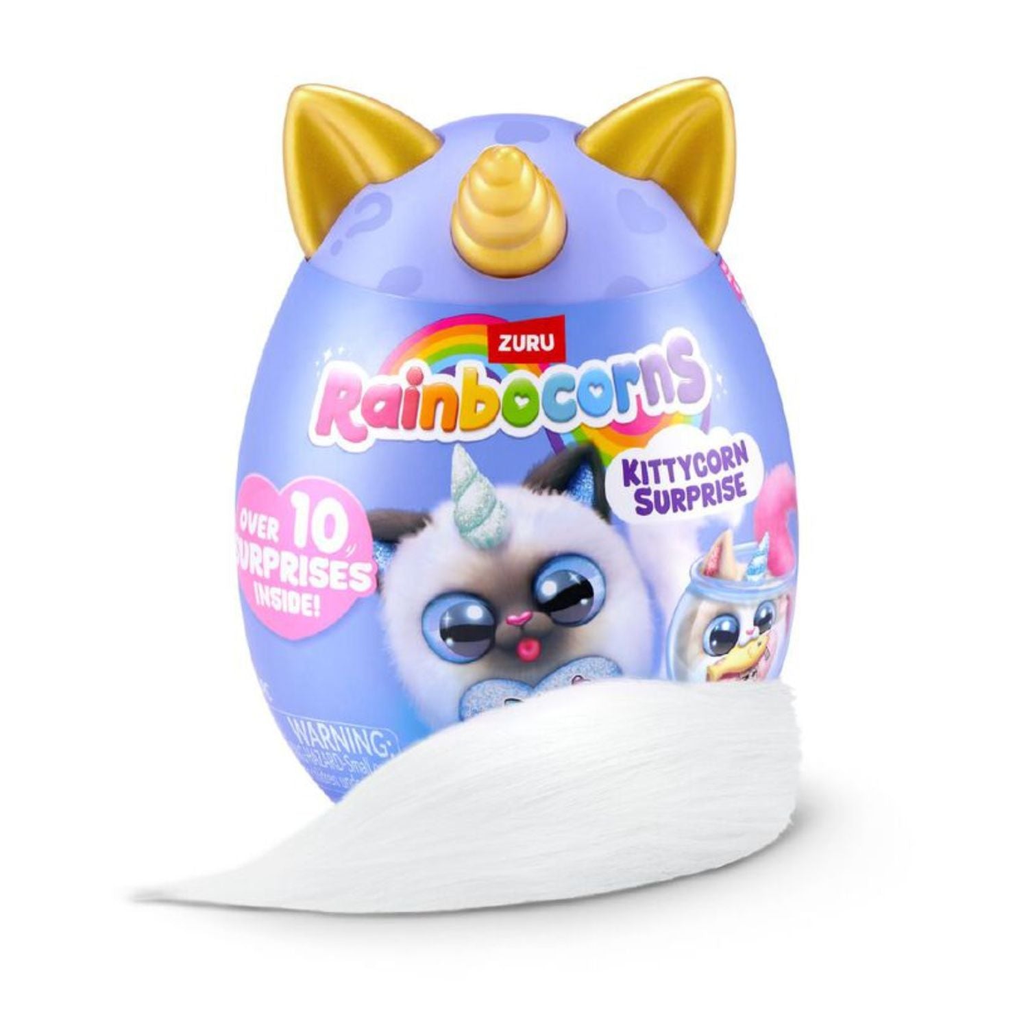 ZURU Rainbocorns Kittycorn Surprise Plush Toy with Long Fluffy Tail