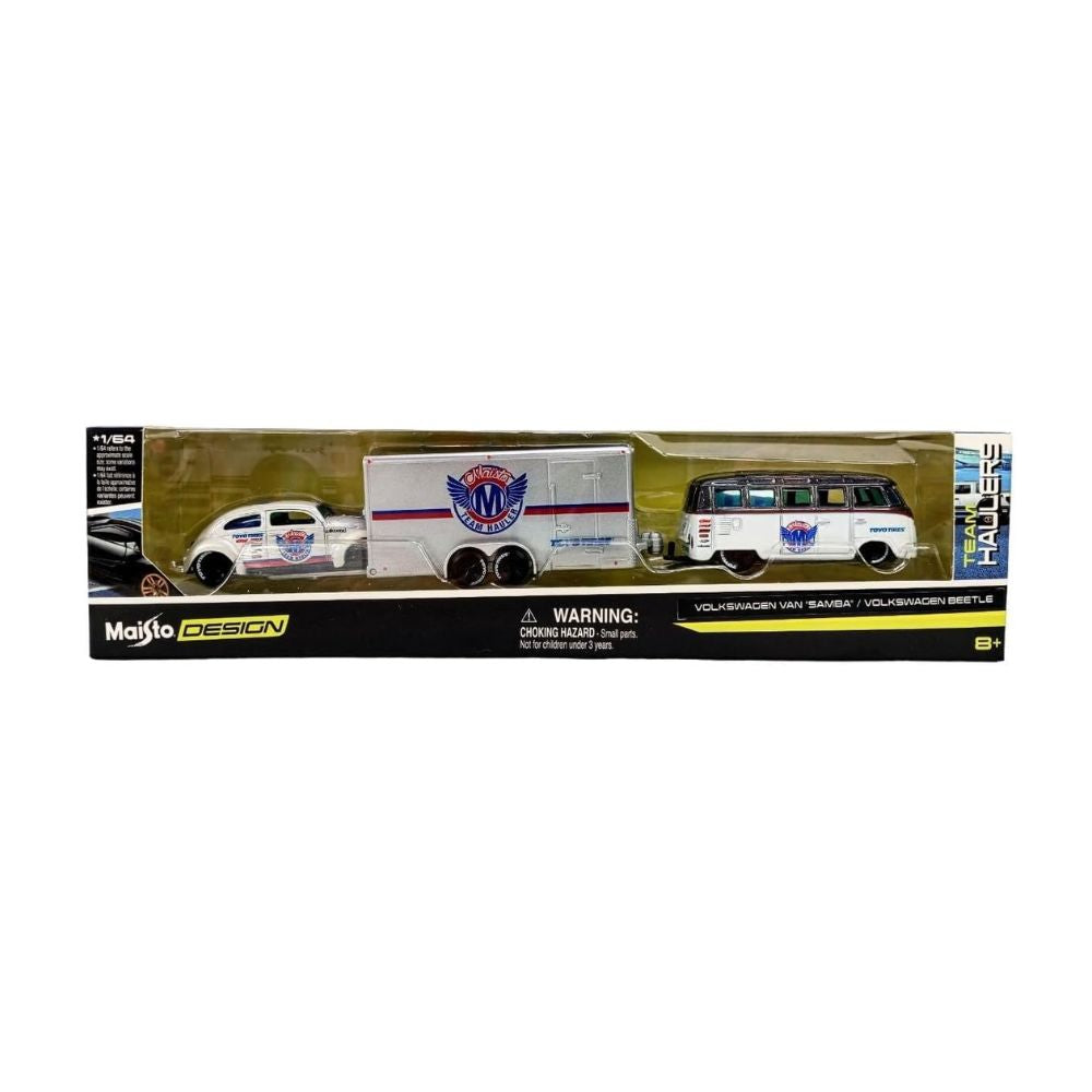 Maisto Team Haulers Scale 1:64 - Volkswagen Van (Samba) and Volkswagen Beetle