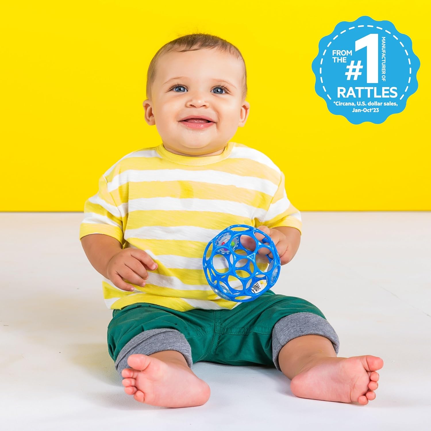 Oball Rattle Easy Grasp Ball - Blue