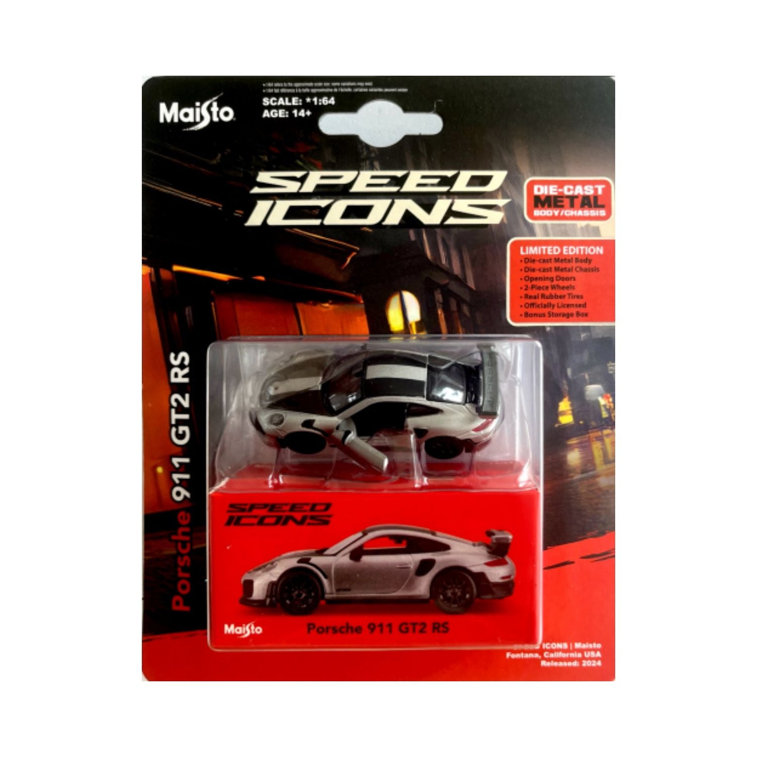 Maisto 1:64 Speed Icons - Porsche 911 GT2 RS (Blue)