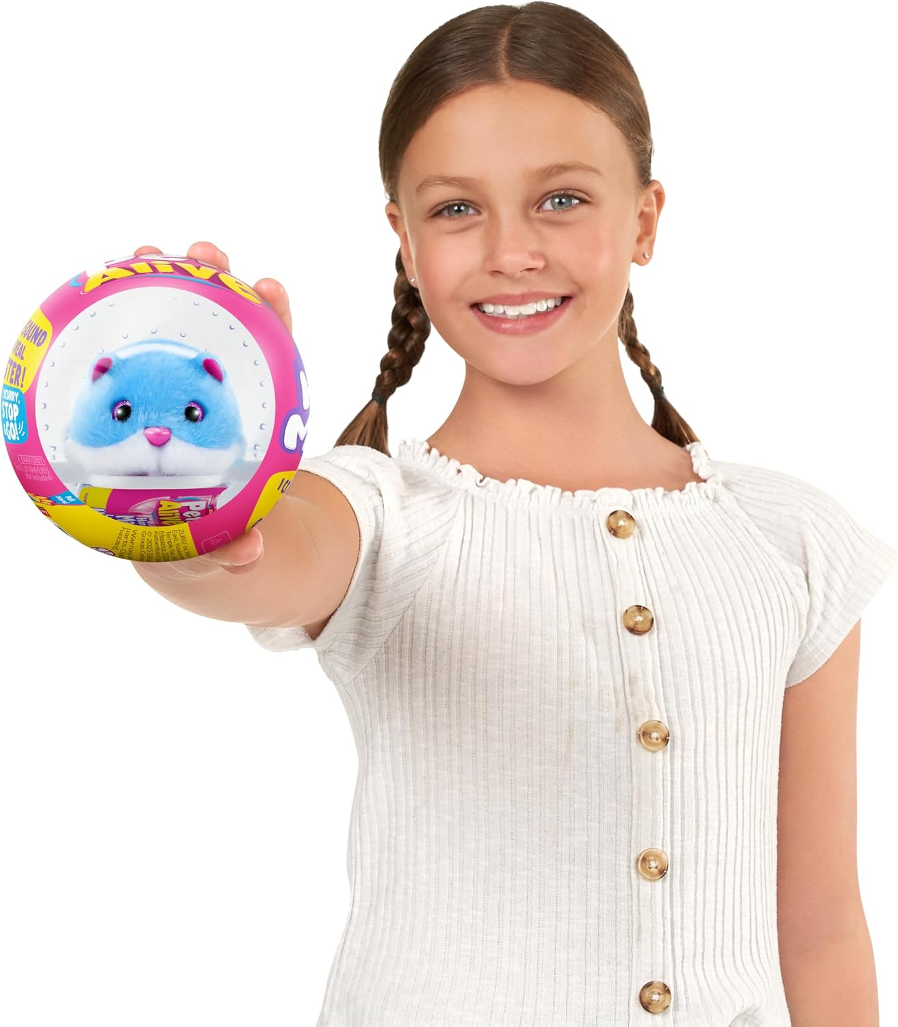 ZURU Pets Alive Hamstermania- BLUE - Interactive Running Hamster & Ball Collectible Toy