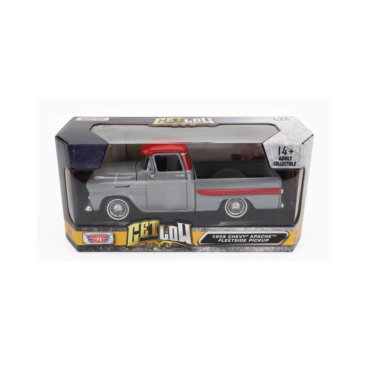 Motormax  1958 Chevy Apache Fleetside Pickup Grey - Scale 1:24