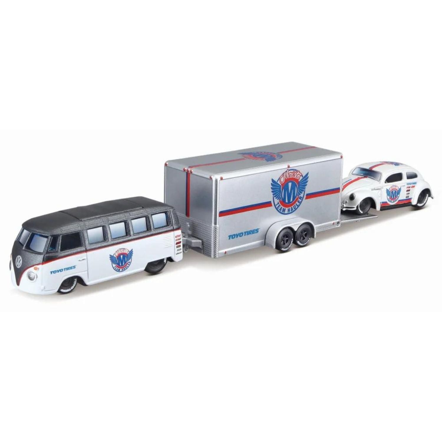 Maisto Team Haulers Scale 1:64 - Volkswagen Van (Samba) and Volkswagen Beetle