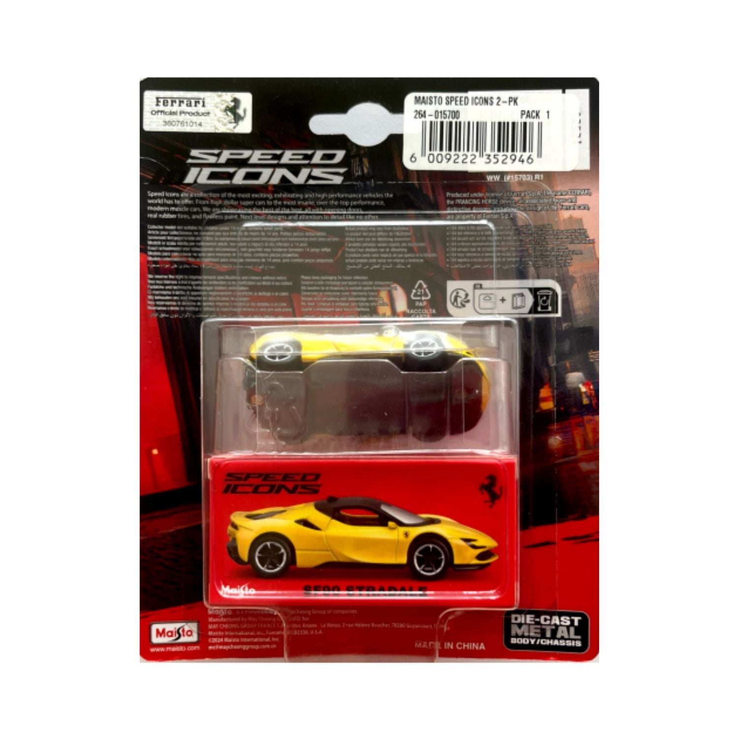 Maisto 1:64 Speed Icons - Ferrari SF90 Stradale (Yellow)