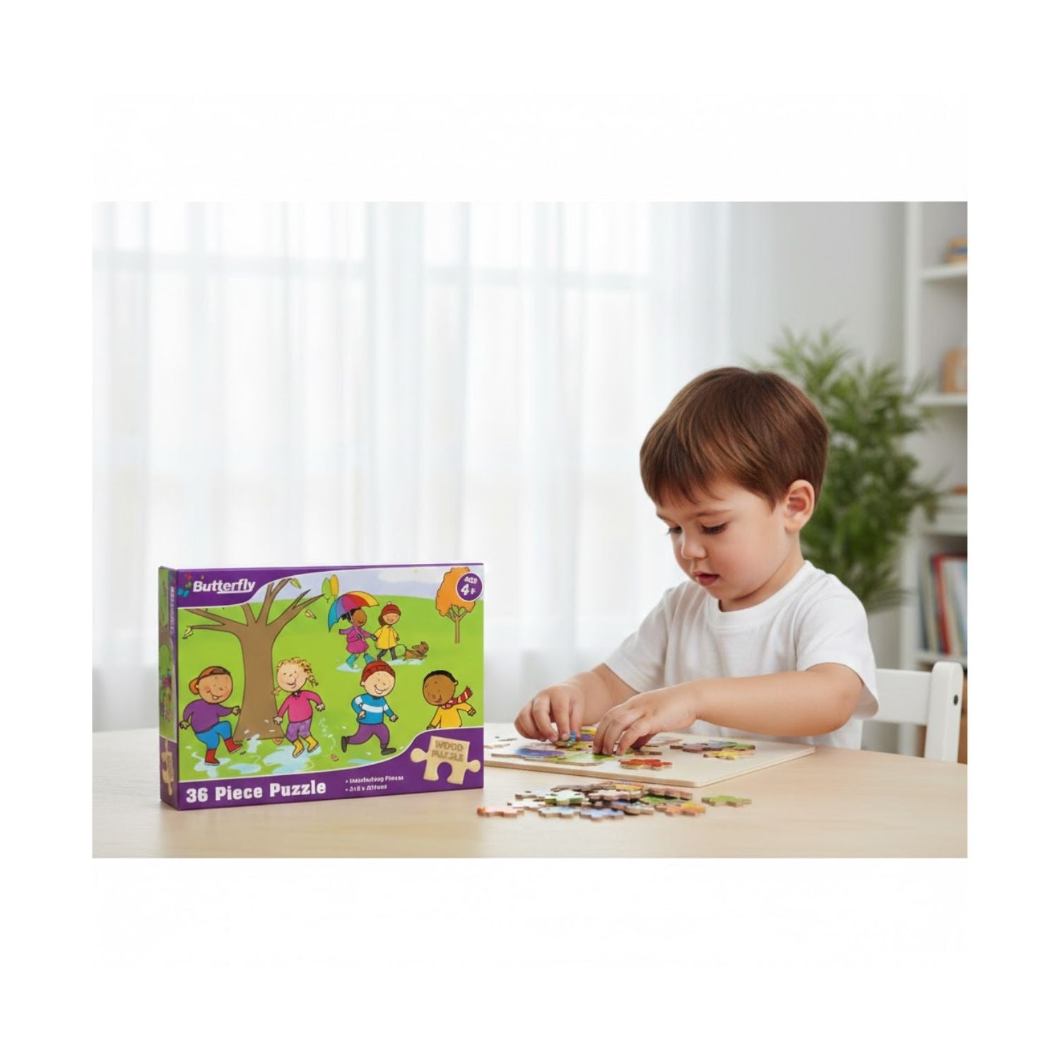 Butterfly A4 Winter Season Wooden Puzzle Set - 36 Pieces