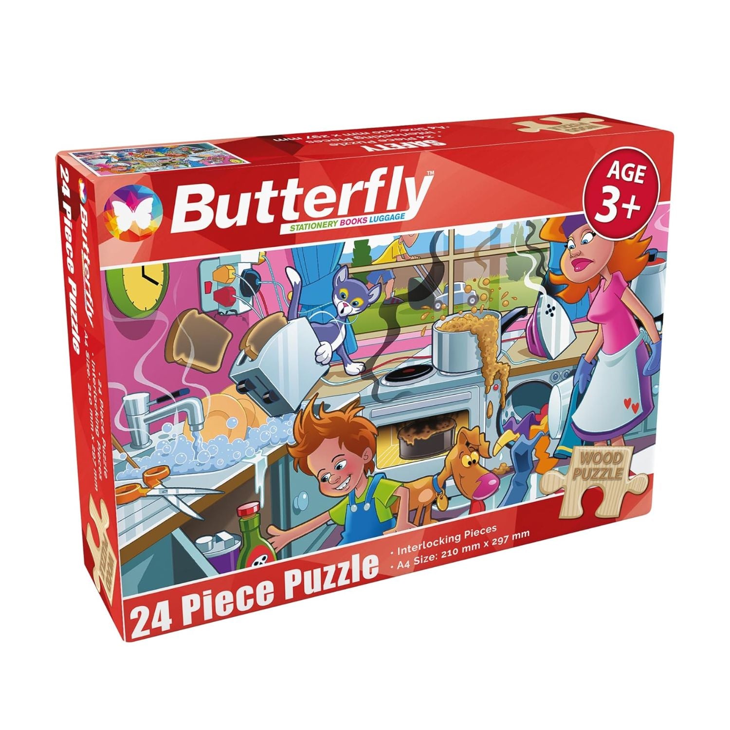 Butterfly A4 Safety Wooden Puzzle - 24-Piece Set
