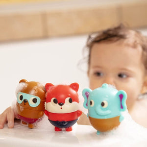 B. toys Land Of B. Squish & Splash - Bath Squirts Set - Elephant, Bear, Fox