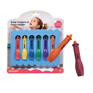 Edushape – Bath Crayons with Foam Holder -  6pcs