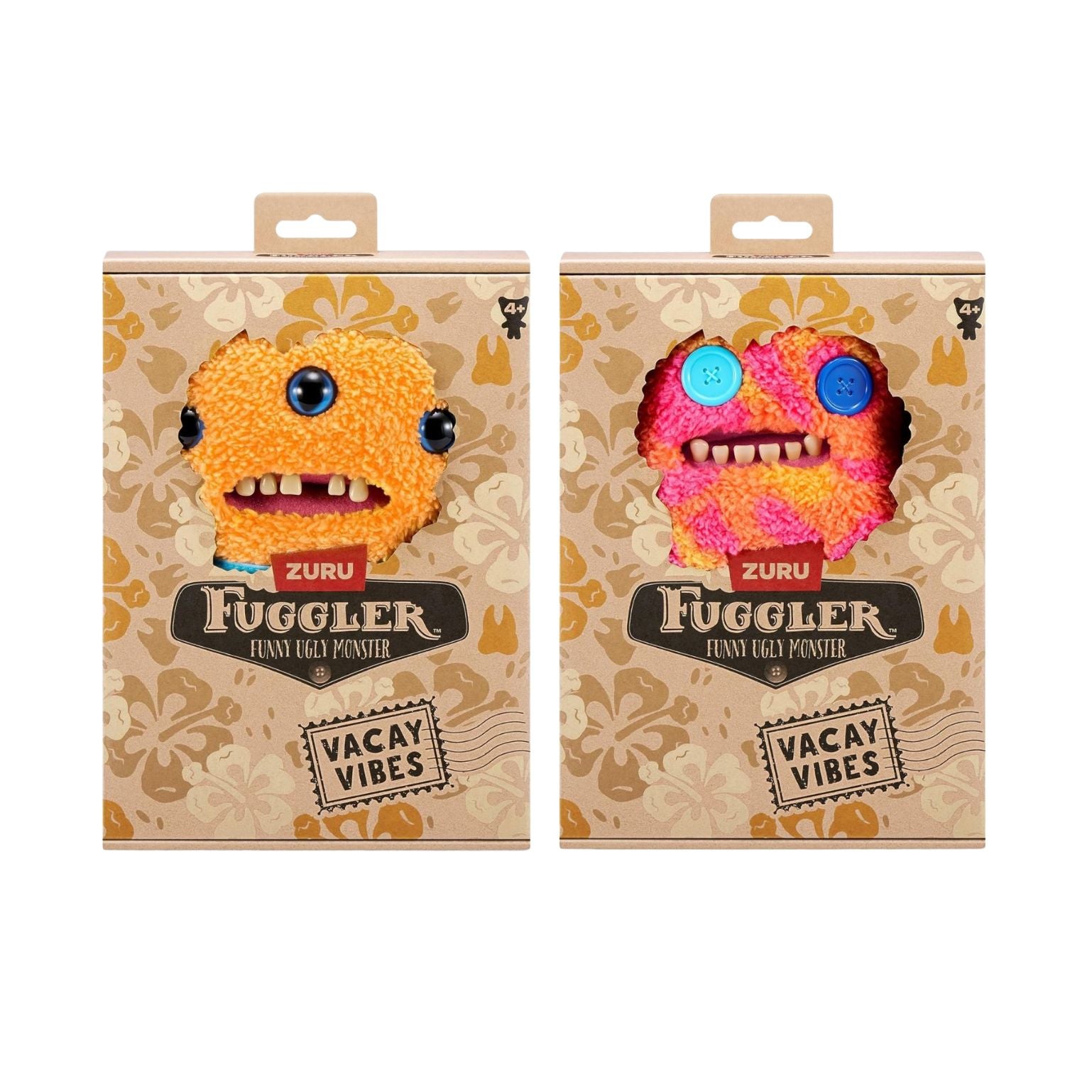 ZURU Fuggler Vacay Vibes Plush Monster Bundle | Reek-O & Sir Splodge-A-Lot