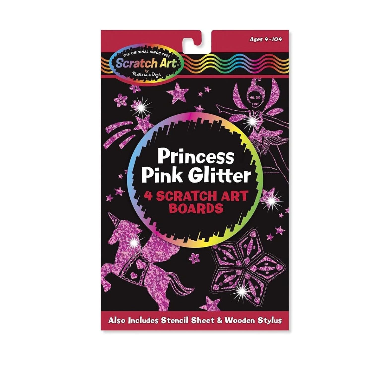 Melissa & Doug Princess Pink Glitter Scratch Art Boards