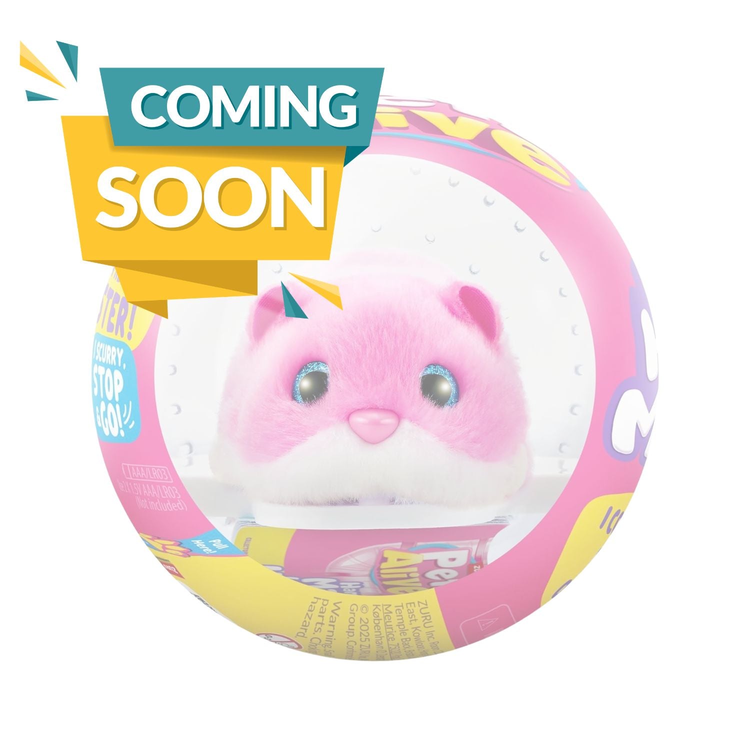 ZURU Pets Alive Hamstermania - PINK - Interactive Running Hamster & Ball Collectible Toy