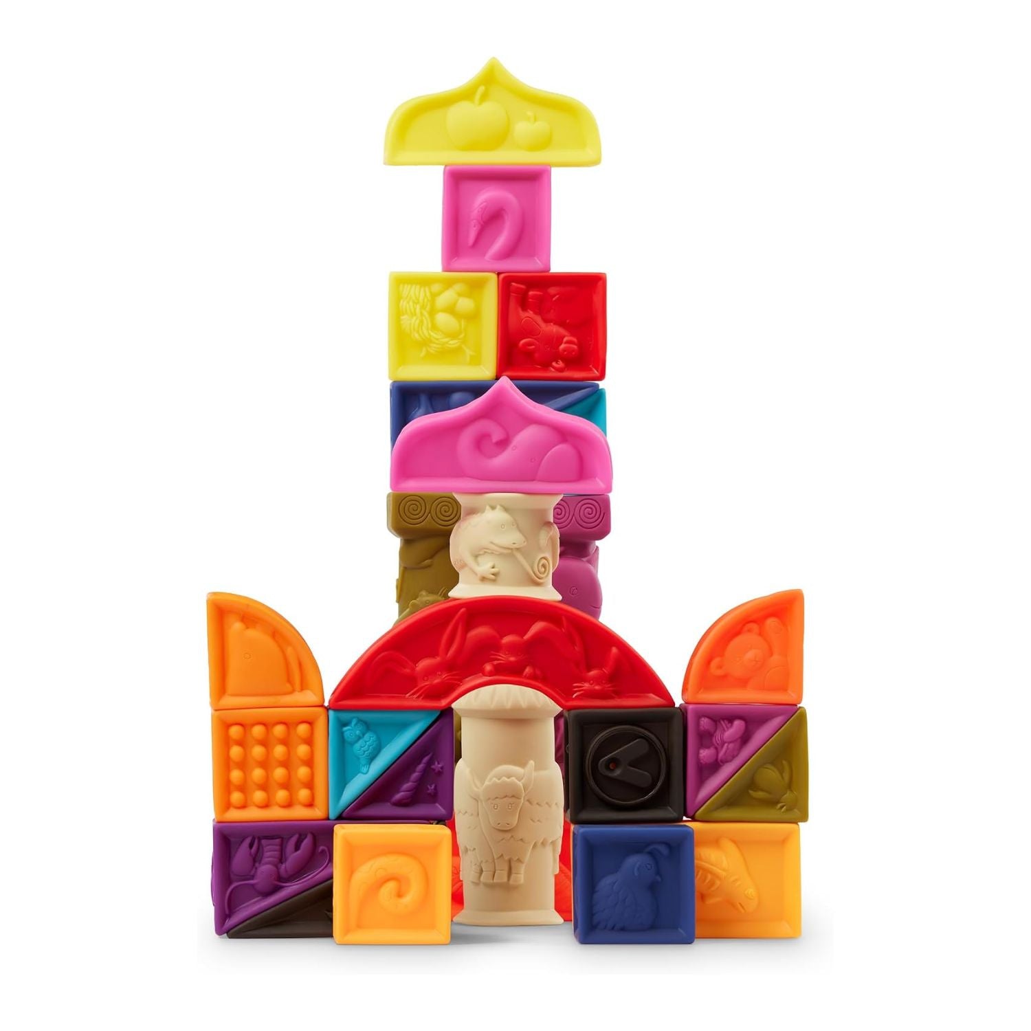 B. toys Elemenosqueeze Soft ABC Learning Baby Blocks Set - 26 Pieces