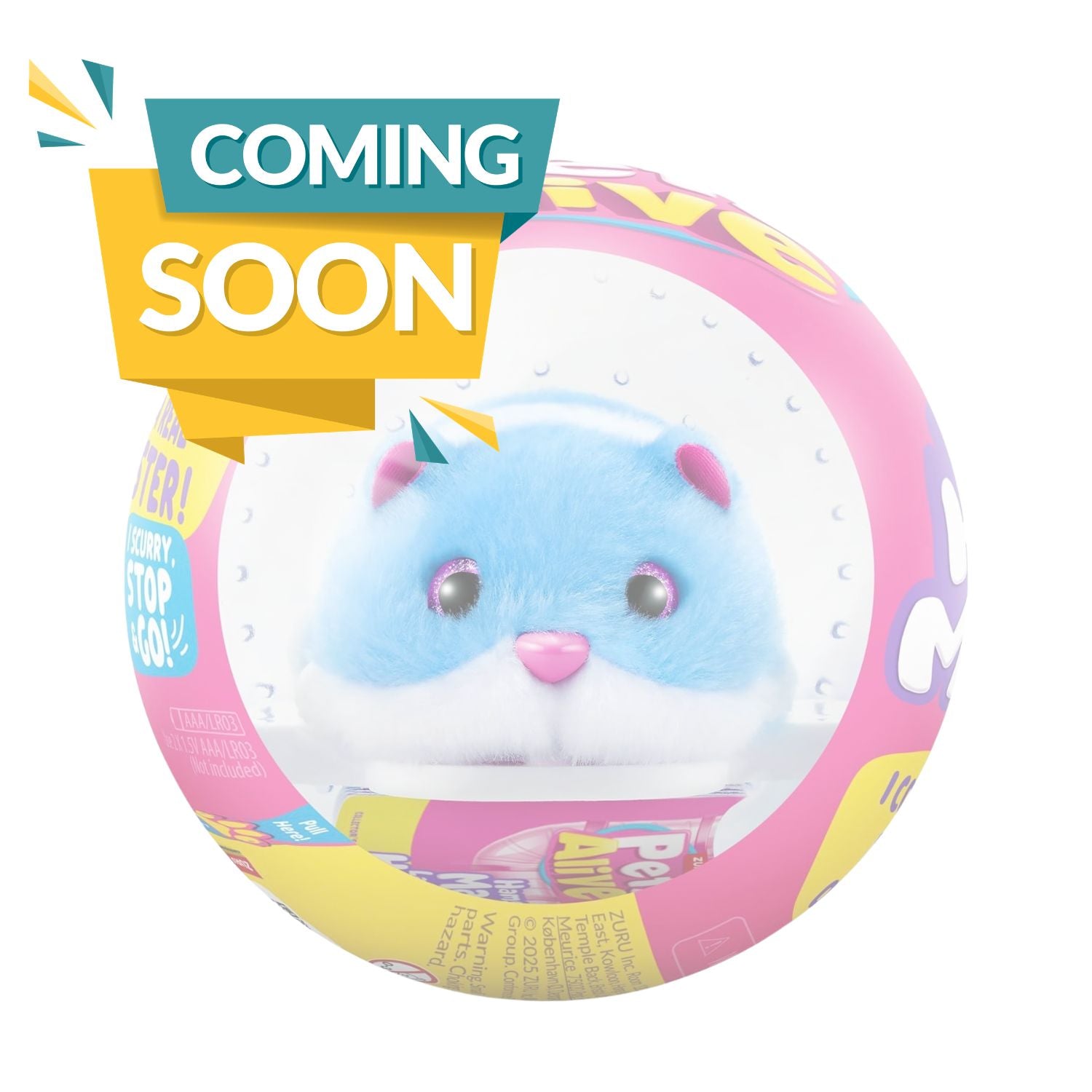 ZURU Pets Alive Hamstermania- BLUE - Interactive Running Hamster & Ball Collectible Toy