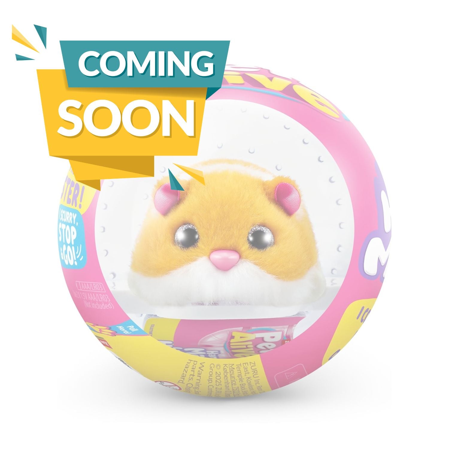 ZURU Pets Alive Hamstermania - ORANGE -  Interactive Running Hamster & Ball Collectible Toy