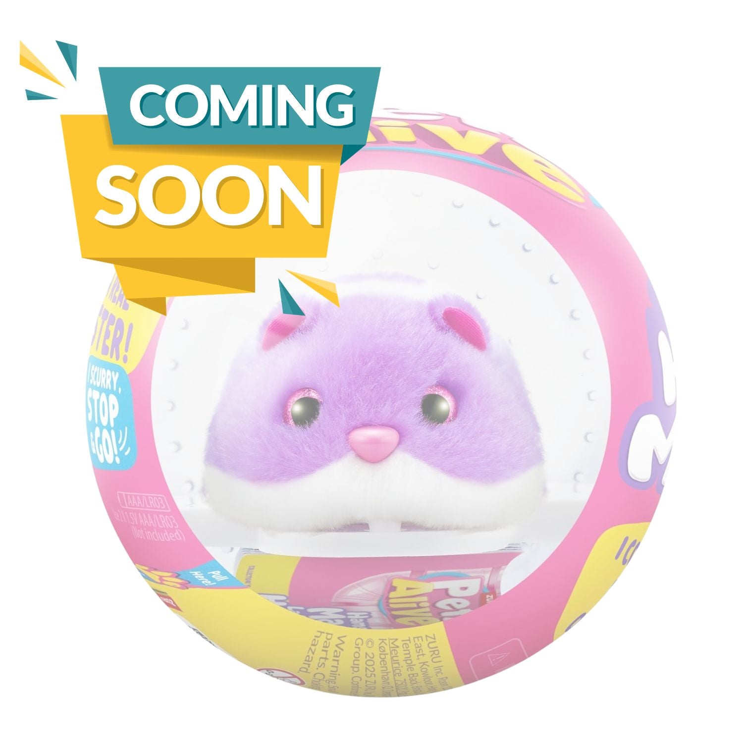 ZURU Pets Alive Hamstermania - PURPLE - Interactive Running Hamster & Ball Collectible Toy