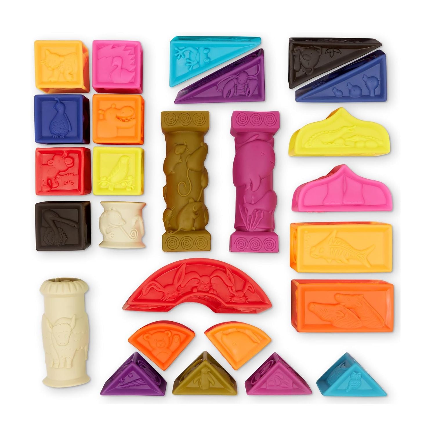 B. toys Elemenosqueeze Soft ABC Learning Baby Blocks Set - 26 Pieces