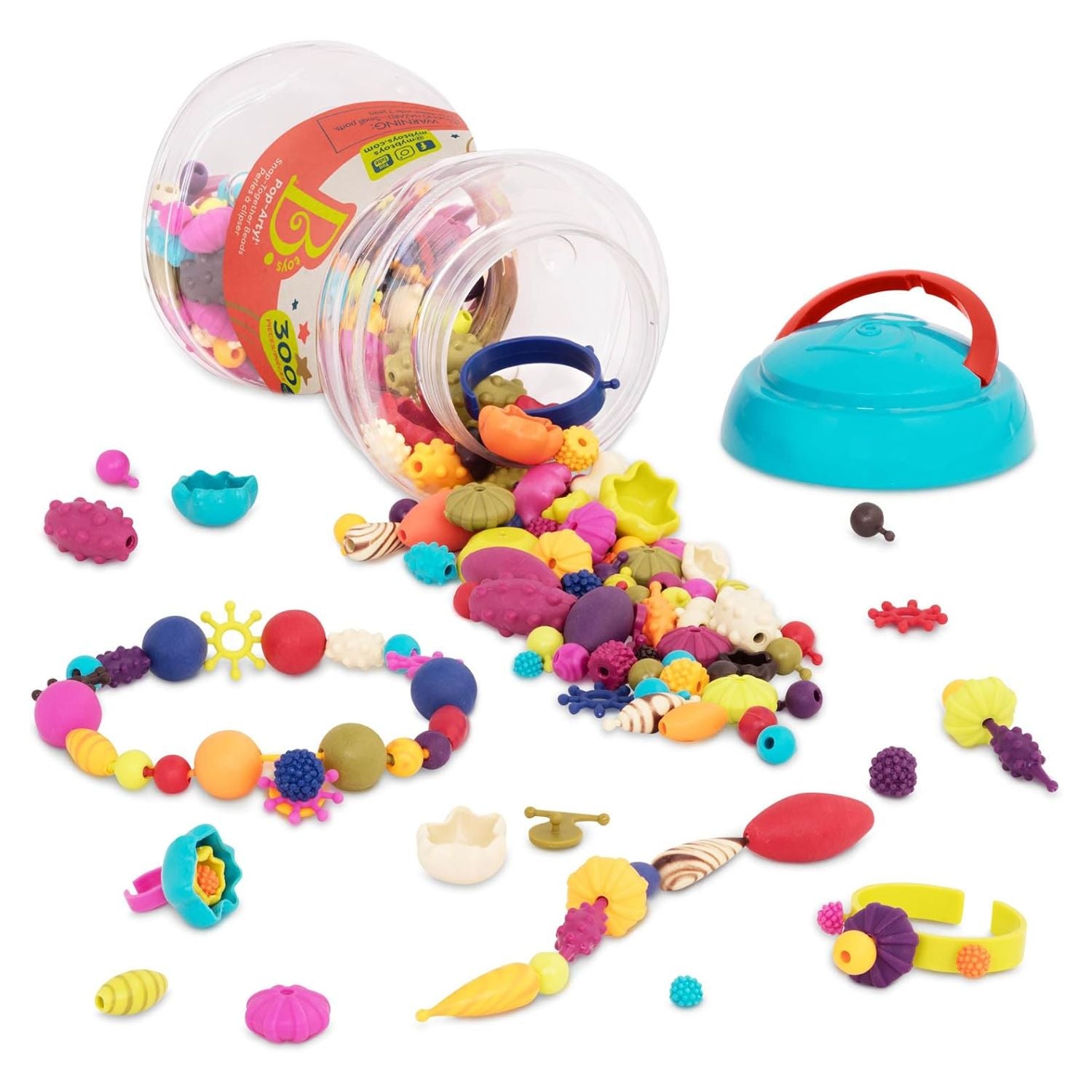 B. toys Pop-Arty! 300-Piece Snap-Together Jewelry Making Kit