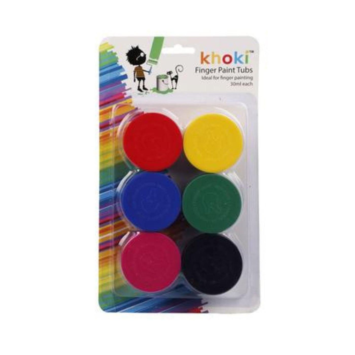 Khoki Finger Paint Tubs 6 Colours