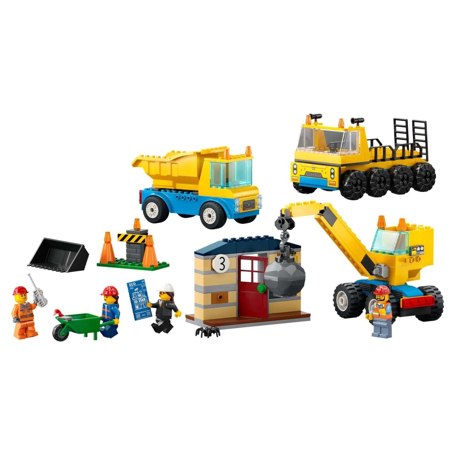 LEGO® City Construction Trucks and Wrecking Ball Crane 60391 Building Toy Cars (235 Pieces)