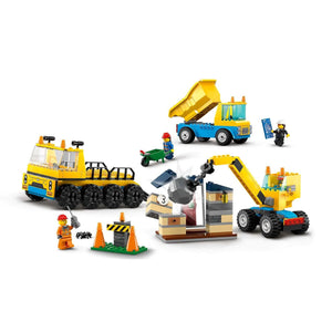 LEGO® City Construction Trucks and Wrecking Ball Crane 60391 Building Toy Cars (235 Pieces)