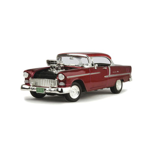 Motormax 1955 Chevy Bel Air Coupe - With Super Charger - Metallic Red
