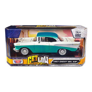 Motormax 1:24 1957 Chevy Bel Air Get Low Green & White