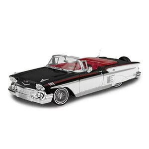 Motormax 1:24 1958 Chevy Impala Get Low Black & White