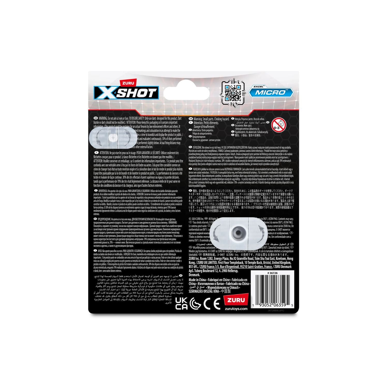 ZURU X-Shot- X-Shot-Excel-Series 1-Micro 2.0 - 8 Darts