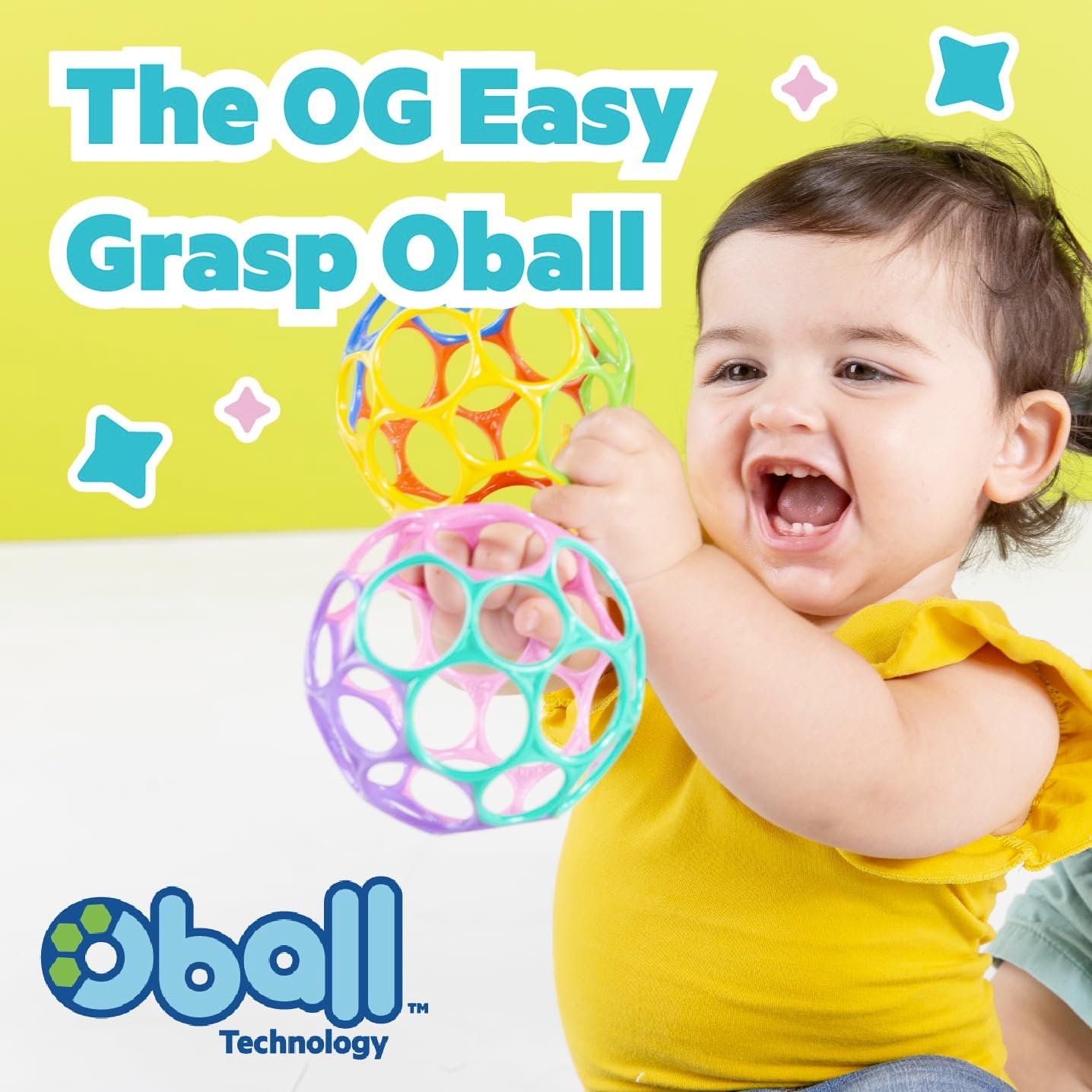Oball Rattle Easy Grasp Ball - Blue