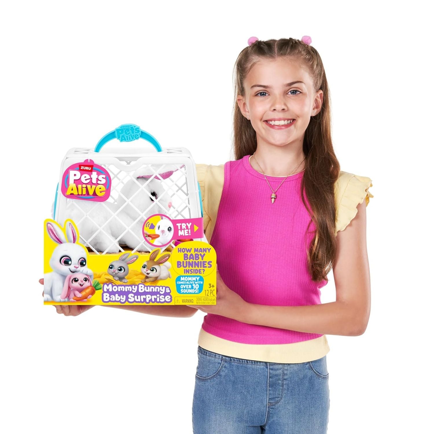 ZURU Pets Alive Mama Bunny & Baby Surprise Series 1 Electronic Interactive Plush Toy