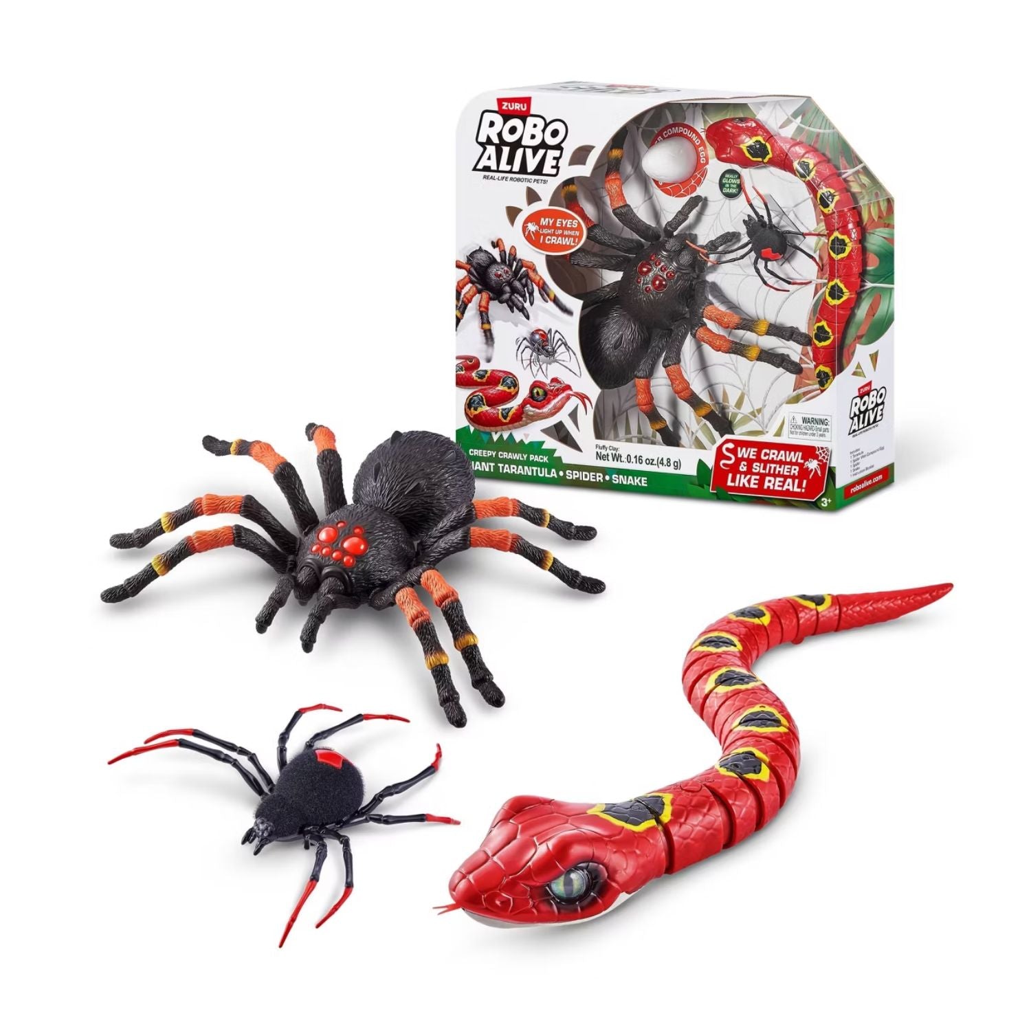 ZURU Robo Alive Creepy Crawly 3-Pack Robotic Spider & Snake Toy Set