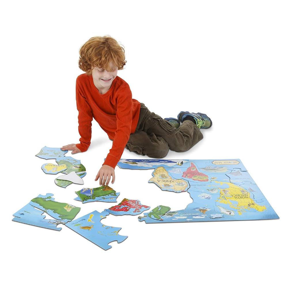 Melissa & Doug World Map Floor Puzzle (33 pc) - Box Damaged Dem
