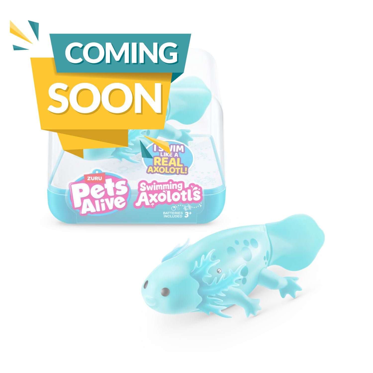 ZURU Pets Alive Water-Activated Swimming Axolotl  - TEAL