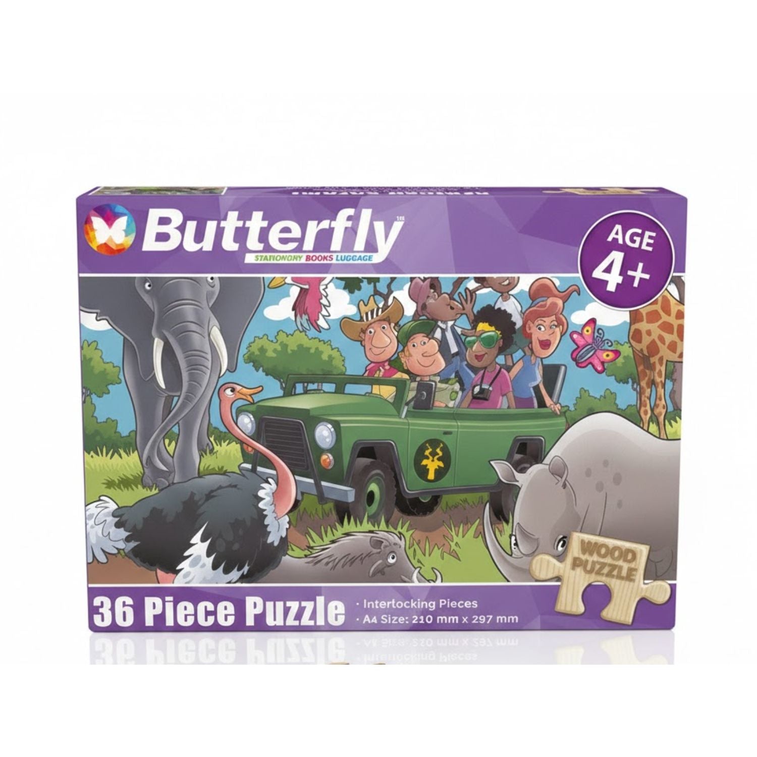 Butterfly A4 African Safari Wooden Puzzle Set - 36 Pieces