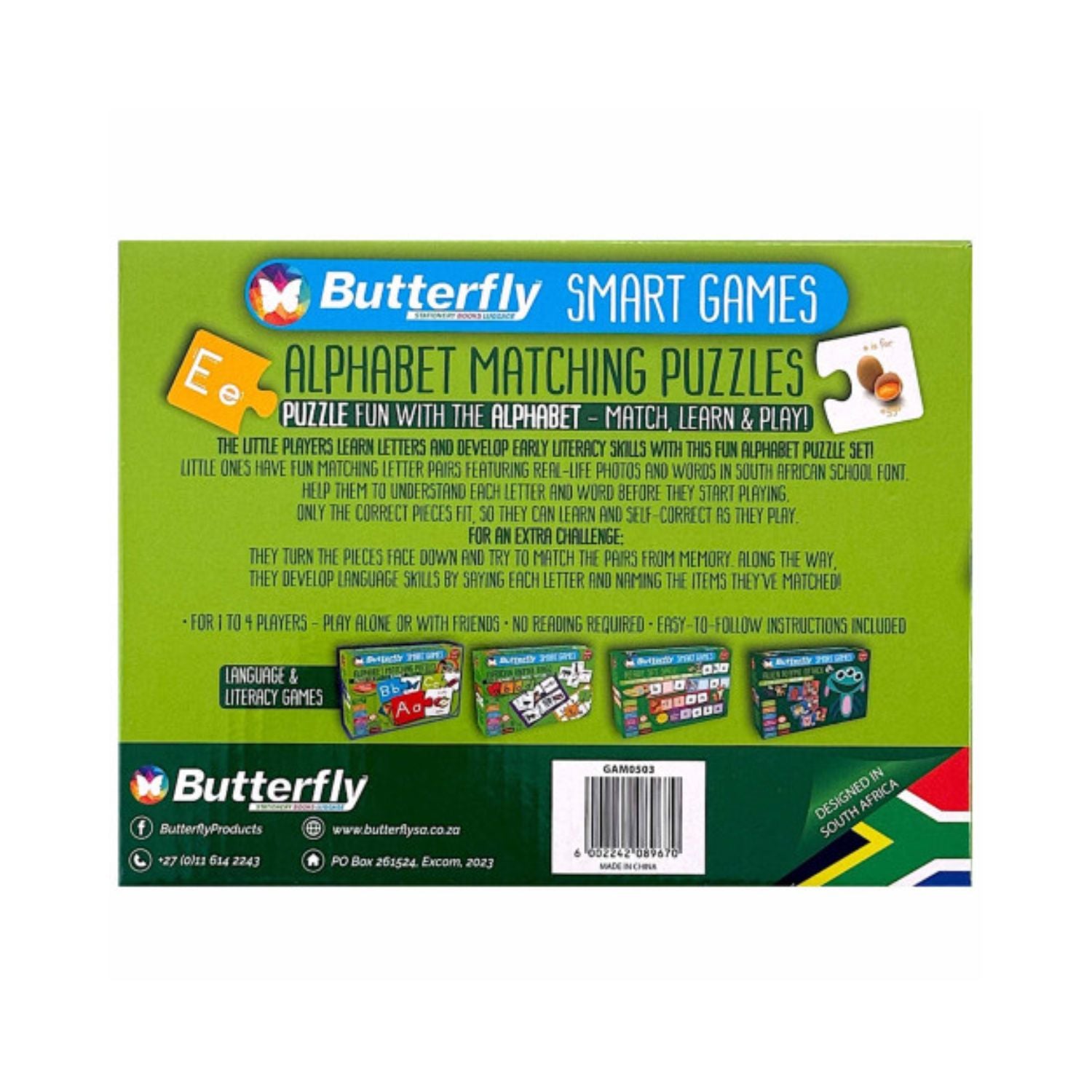 Butterfly Smart Games - Alphabet Matching Puzzles