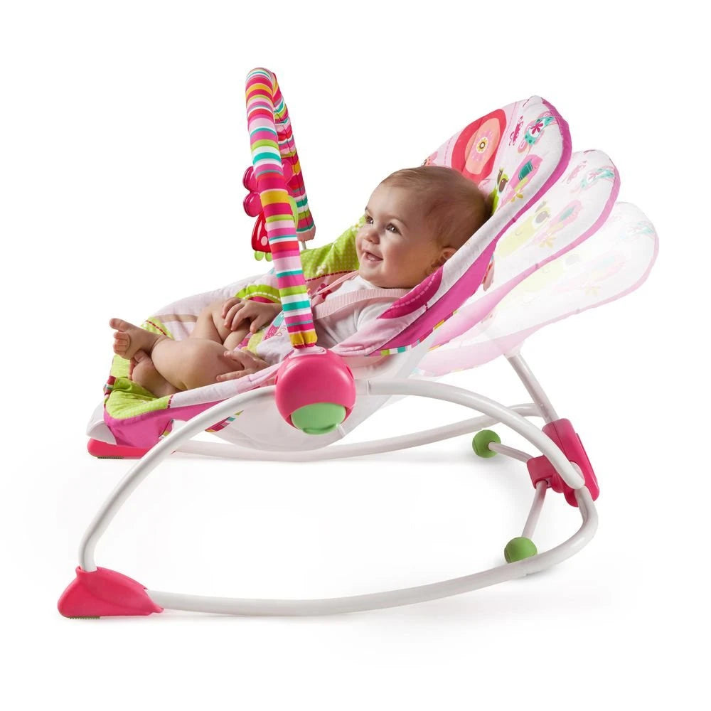 Bright Starts Infant To Toddler Rocker Raspberry Garden - Box Damaged