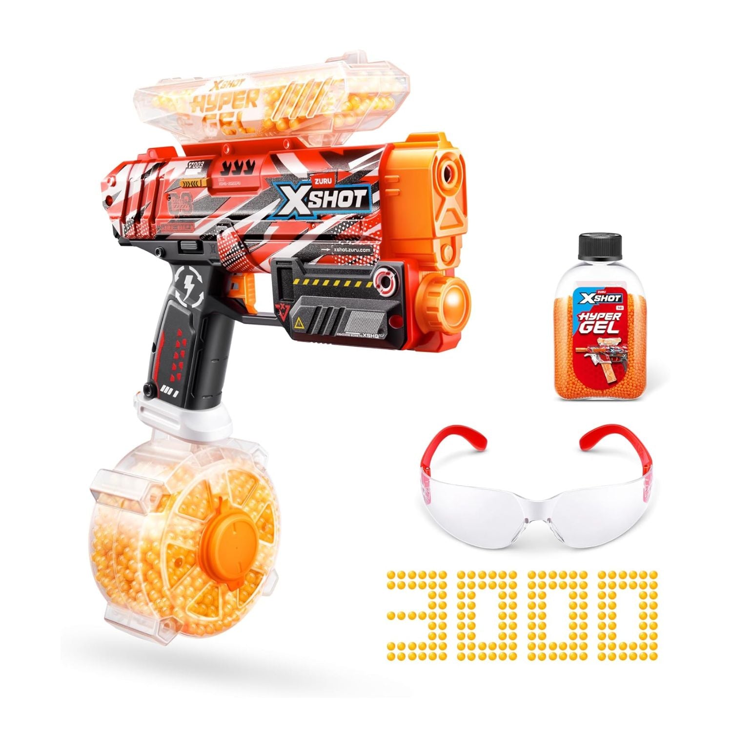ZURU X-Shot Hyper Gel Motorized Havoc Gel Blaster Toy Set (3,000 Gellets Included)