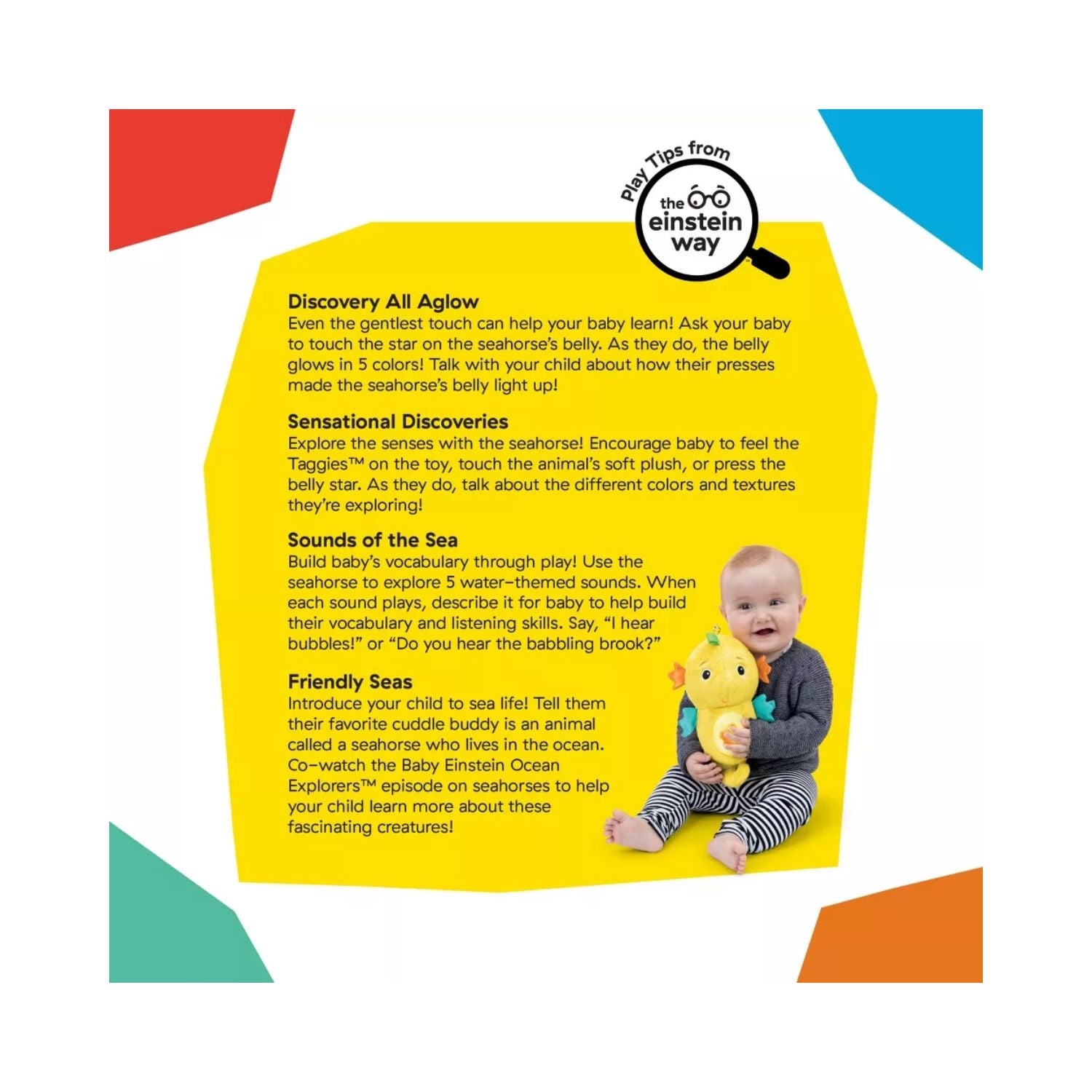 Baby Einstein Seahorse Soother - Yellow