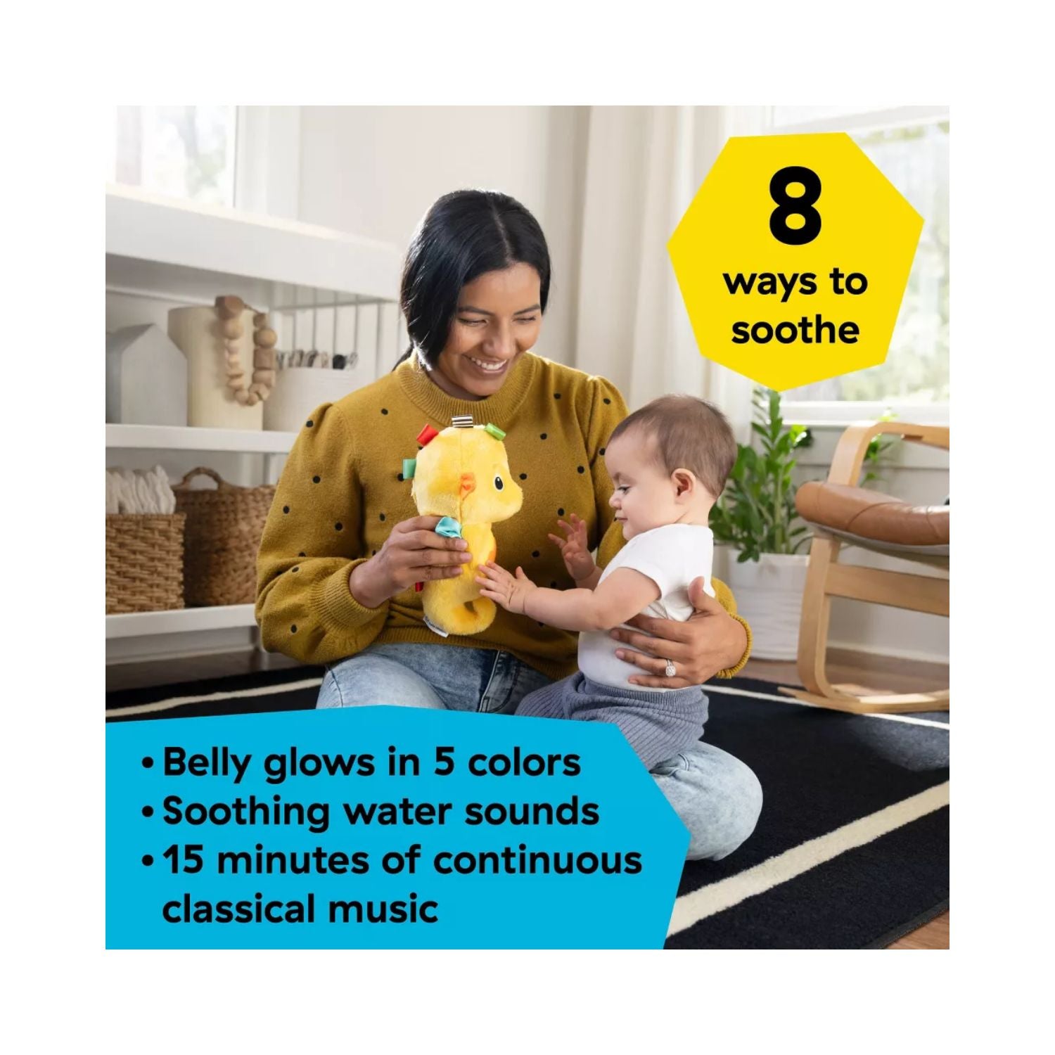 Baby Einstein Seahorse Soother - Yellow